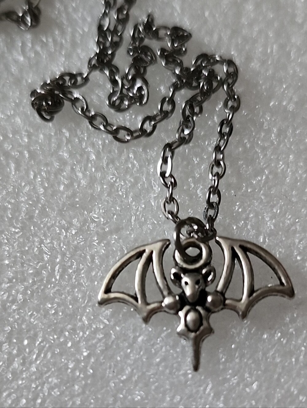 Hand Crafted Silver Bat Charm Necklace